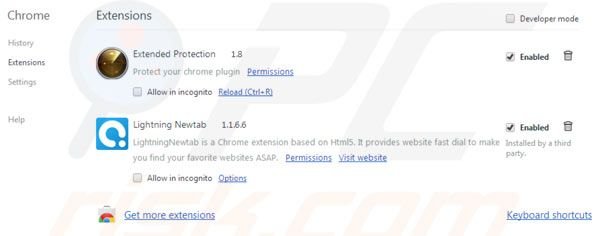 Elimando Govome de las extensiones de Chrome