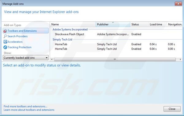 Eliminar Hometab de Internet Explore paso 2