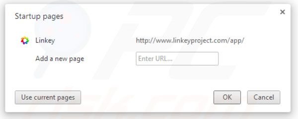 Eliminando linkey project de la página principal de Google Chrome