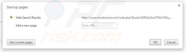 Eliminar Localmoxie de la página de inicio de Google Chrome