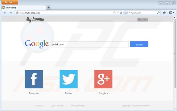 Secuestrador de navegadores Myhoome.com