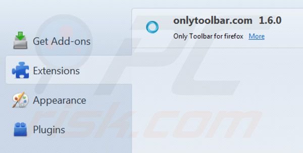 Eliminar Only-search.com de las extensiones de Mozilla Firefox