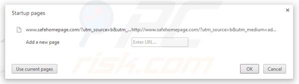 Página de inicio Safehomepage en Google Chrome