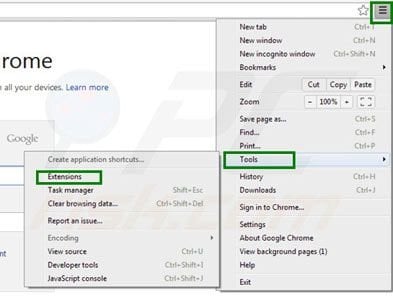 Eliminando Scorpion Saver de las extensiones de Google Chrome paso 1