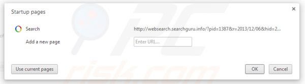 Eliminando websearch.searchguru.info de la página de inicio de Google Chrome