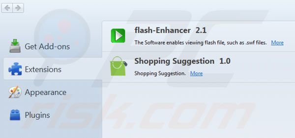 Eliminando Shopping suggestion de Mozilla Firefox paso 2