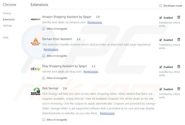 Eliminando Spigot de las extensiones de Google Chrome