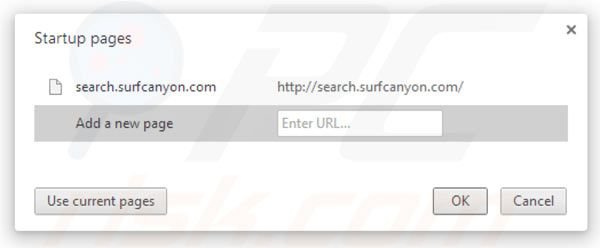 Eliminando Surf Canyon de la página principal de Google Chrome
