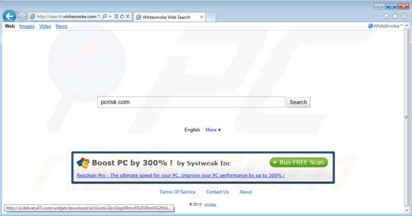 Virus de redireccionamiento Search.whitesmoke.com