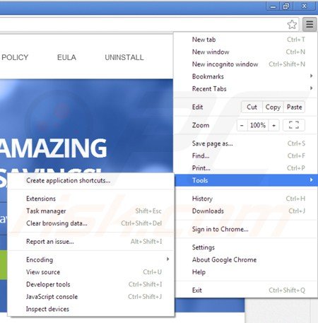 Eliminando los anuncios de right coupon de Google Chrome paso 1