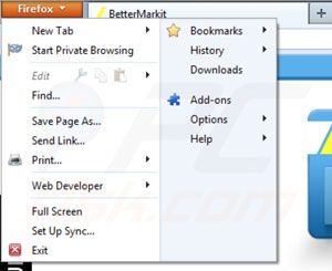 Eliminando Bettermarkit de las extensiones de Mozilla Firefox paso 1