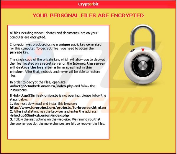 Virus ransomware Cryptorbit