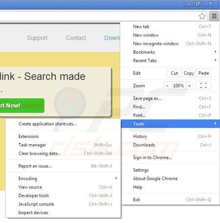Eliminando los anuncios de Lookinglink de Google Chrome paso 1