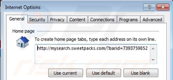 Eliminando Mysearch.sweetpacks.com de la página de inicio de Internet Explorer