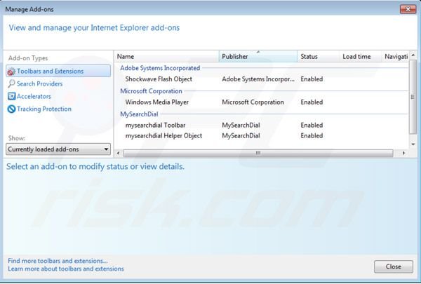 Eliminando Mysearchdial.com de las extensiones de Internet Explorer