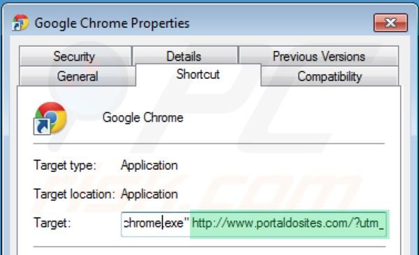 Eliminar portaldosites.com del destino del acceso directo de Google Chrome paso 2 Eliminar las extensiones de navegador vinculadas a portaldosites.com: