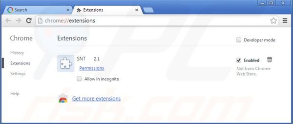 Eliminando Websearch.searchinweb.info de las extensiones de Google Chrome