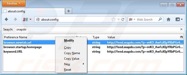 Eliminando shopping helper smartbar de la configuración del motor de búsqueda por defecto de Mozilla Firefox