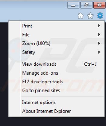 Eliminando el complemento infeccioso VLC de las extensiones de Internet Explorer paso 1