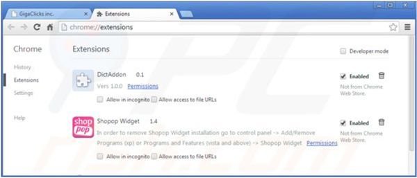 Eliminando Web Protect de Google Chrome paso 2