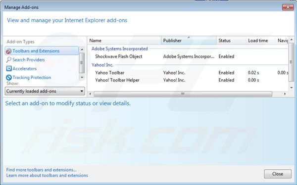 Eliminar la barra de Yahoo de las extensiones de Internet Explorer