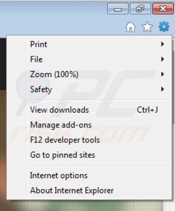 Eliminando browsersafeguard de Internet Explorer paso 1