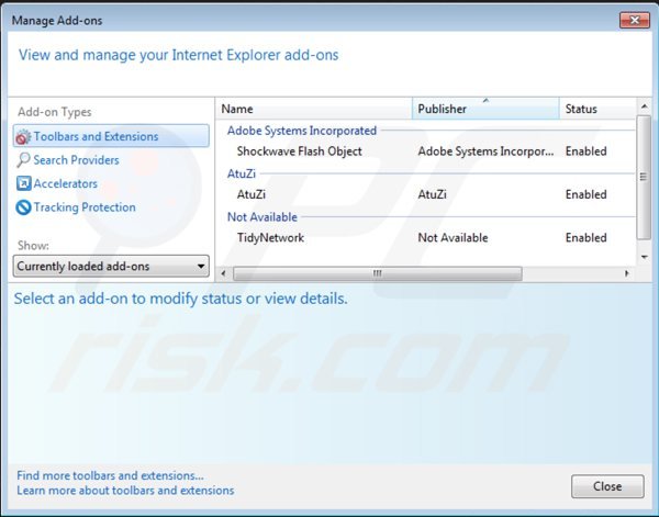 Eliminando browsersafeguard de Internet Explorer paso 2