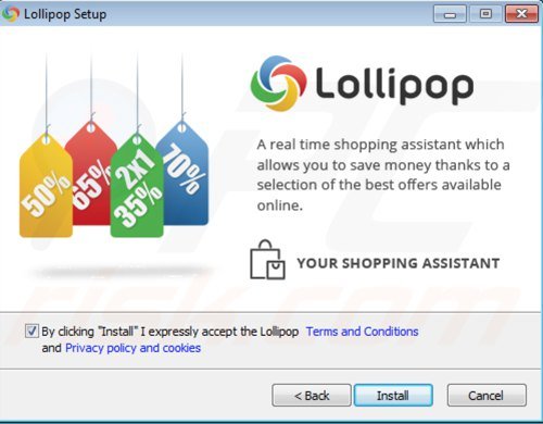 instalador del software publicitario lollipop