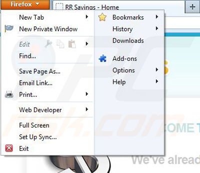 Eliminando RR savings de Mozilla Firefox paso 1