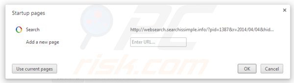 Eliminando websearch.searchissimple.info de la página de inicio de Google Chrome