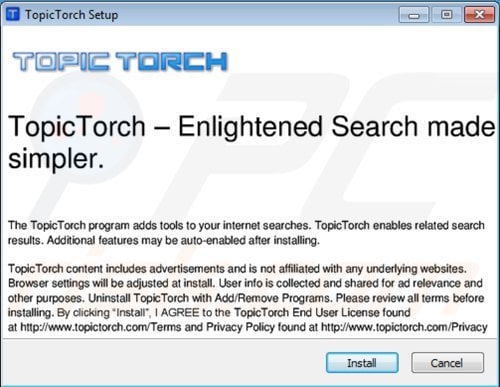 instalador del software publicitario topic torch