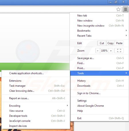 Eliminando trustedealz de Google Chrome paso 1