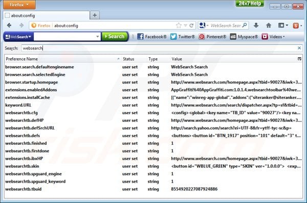 Eliminando websearch.com del motor de búsqueda por defecto de Internet Explorer