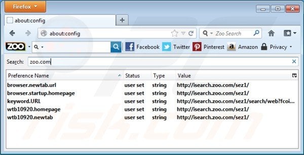 Eliminar isearch.zoo.com del motor de búsqueda por defecto de Internet Explorer
