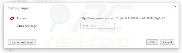 Eliminando ask social toolbar de la página de inicio de Google Chrome
