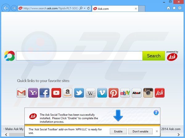 barra de herramientas ask social toolbar