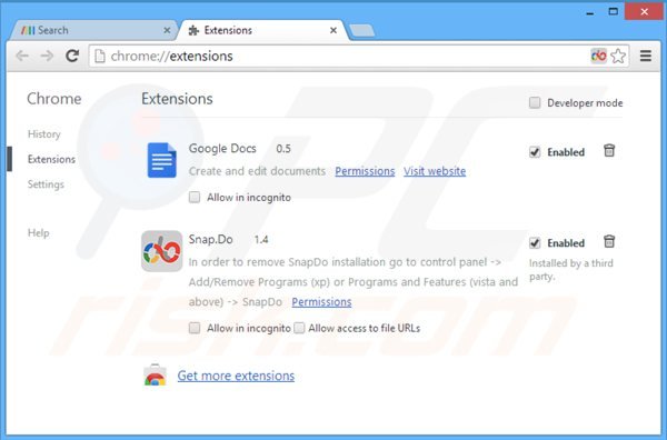 Eliminando las extensiones relacionadas con browse-search.com de Google Chrome