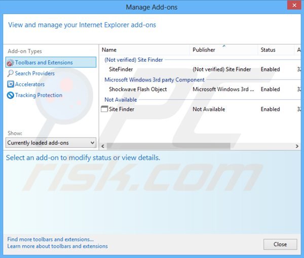 Eliminando client connect ltd de las extensiones de Internet Explorer paso 1