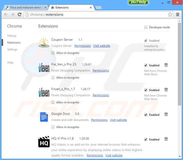 Eliminando los anuncios deal finder de Google Chrome paso 2