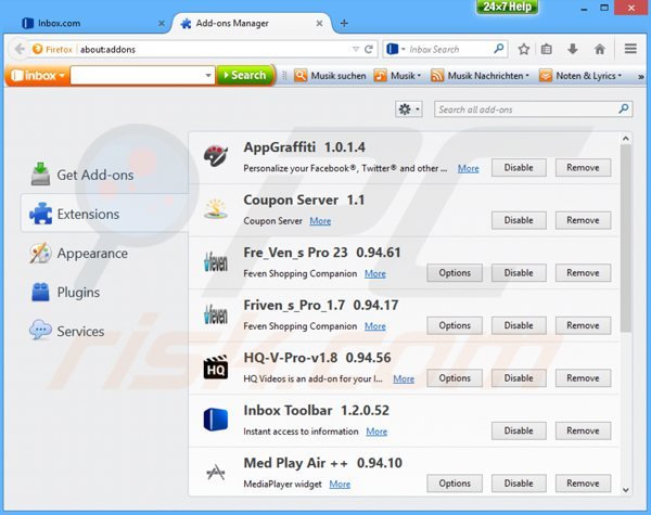 Eliminando los anuncios de deal finder de Mozilla Firefox paso 2