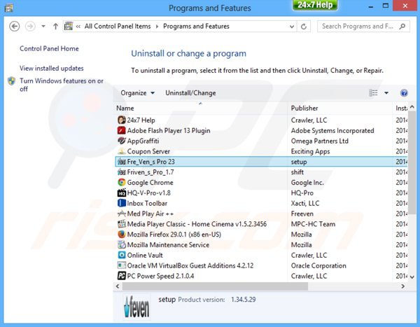 desinstalar deal finder a través del Panel de control