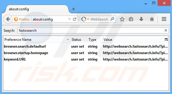 Eliminar websearch.fastosearch.info del motor de búsqueda por defecto de Mozilla Firefox
