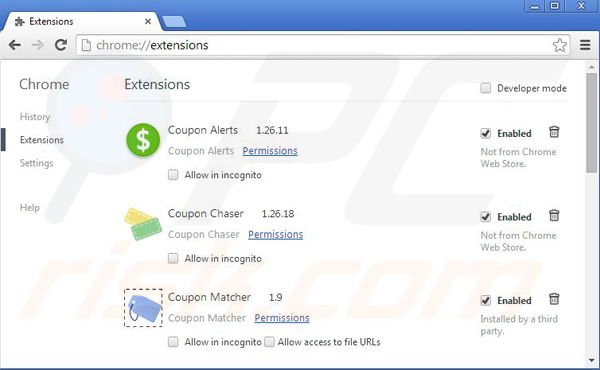 Eliminando GenesisOffers de Google Chrome paso 2