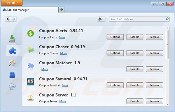 Eliminando GenesisOffers de Mozilla Firefox paso 2