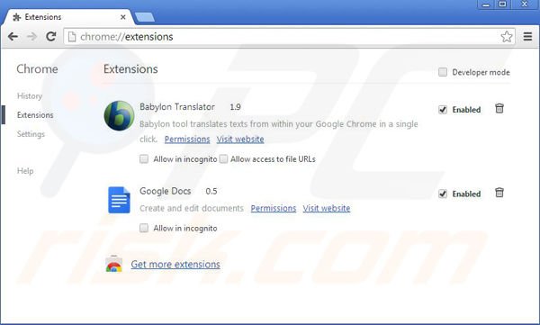 Eliminando las extensiones relacionadas con Max-start.com de Google Chrome