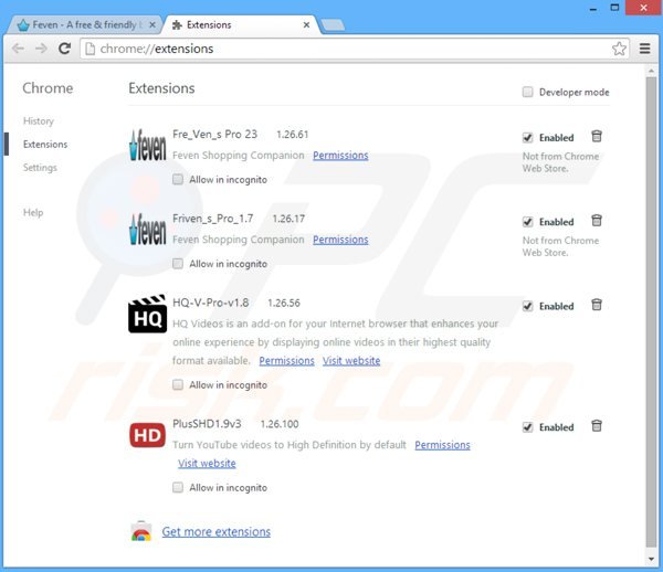 Eliminando media play air + de  Google Chrome paso 2