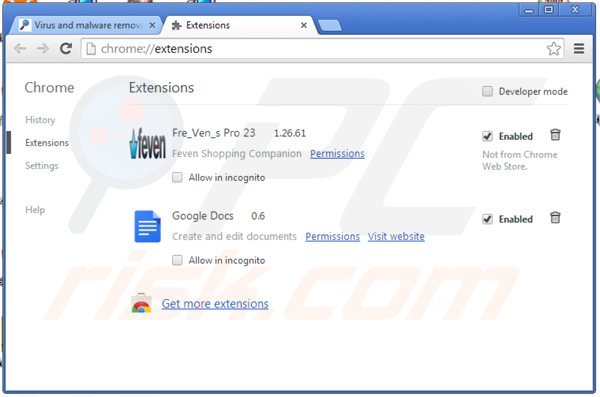 Eliminando los anuncios omg-music de Google Chrome paso 2