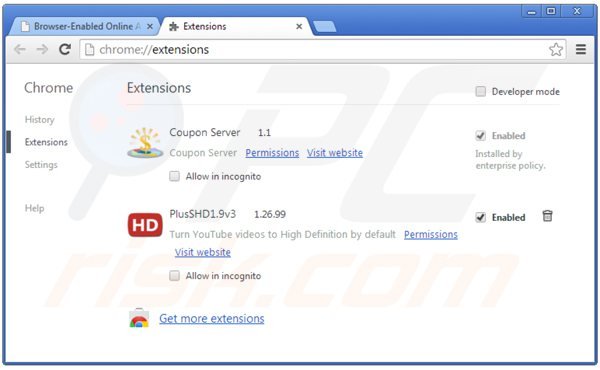 Eliminando los anuncios de Online Advertising Support de Google Chrome paso 2