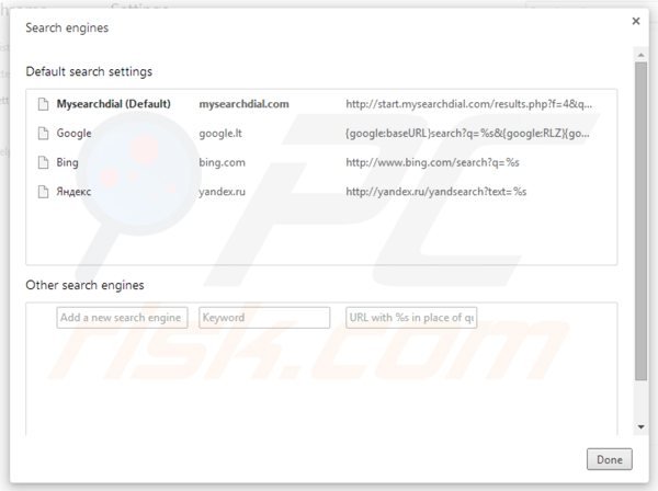 Eliminando speedial.com del motor de búsqueda por defecto de Google Chrome