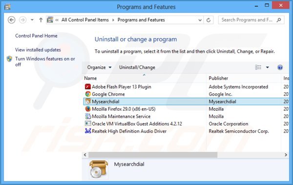 desinstalar el secuestrador de navegadores speedial desde el Panel de control
